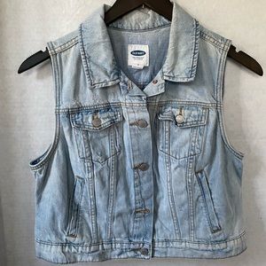 Old Navy light wash denim vest size Large